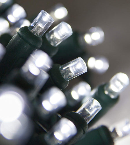 50 5Mm LED Cool White Christmas Lights, 6" Spacing, 25' White LED Christmas Lights Outdoor Tree Lights Holiday Lights Mini Lights Party House Bedroom String Lights