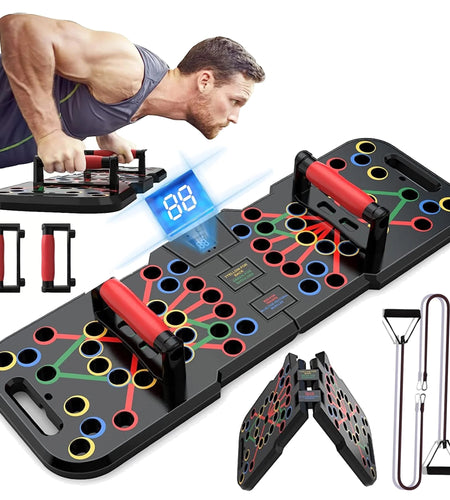 Push up Board with Smart Count,Multi-Function 60 in 1 Push up Bar (Foldable & Portable),Push up Handles for Floor,Professional Home Workout Equipment,Gym Equipment Strength Training Equipment for Men