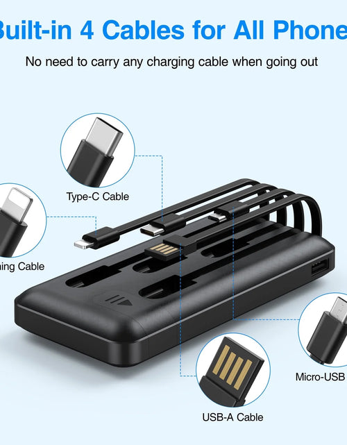 Load image into Gallery viewer, 20000Mah Power Bank Portable Charger with Cables, USB Battery Pack Compatible with Iphone &amp; Android Cell Phone
