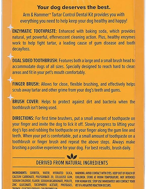 Load image into Gallery viewer, for Pets Tartar Control Kit for Dogs-Contains Toothpaste, Dog Toothbrush &amp; Fingerbrush - Dog Teeth Cleaning Kit, Dog Toothpaste Kit from Arm and Hammer, Dog Dental Care, Pet Toothbrush
