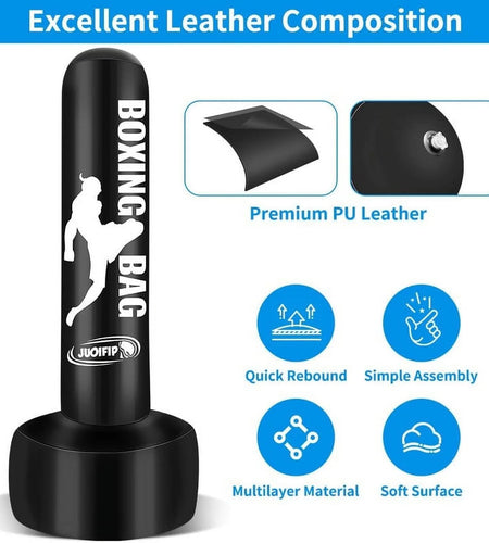 Heavy Punching Bags for Adults Freestanding Boxing Bag with Stand Men Stand Kickboxing Bag Ideal Standing Inflatable Kickboxing Bag