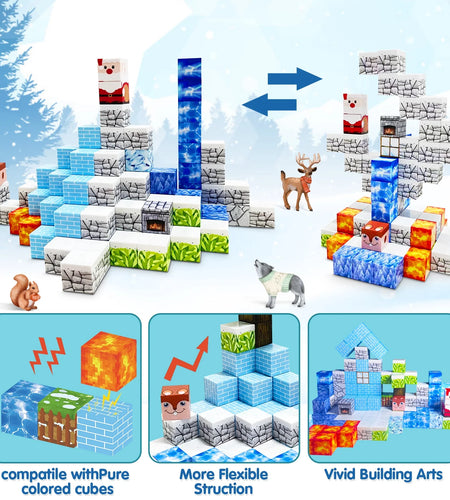 100PCS Magnetic Blocks,Princess Castle Magnetic Tiles,Kids Games Toys for Toddler