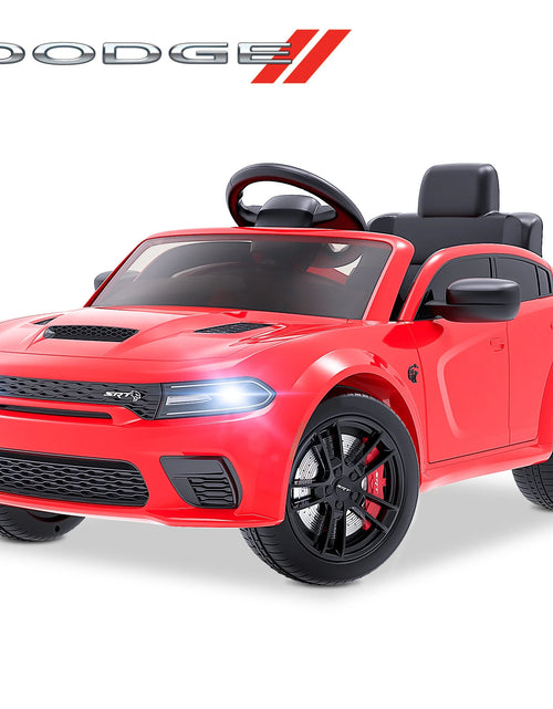 Load image into Gallery viewer, Dodge Electric Ride on Cars for Kids, 12V Licensed Dodge Charger SRT Powered Ride on Toy Cars with Parent Remote Control/Music/Led Headlights/Safety Belt for 3-5, Purple(Walmart Exclusive Color)
