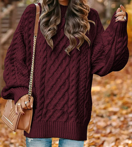Oversized Sweaters for Women Cable Knit Chunky Pullover Sweater