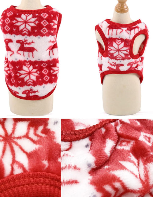 Load image into Gallery viewer, Small Dog Pet Cat Christmas Costume Sweater, Pet Supplies Costume Xmas Clothes Dog Jumpers Snowflake Elk Pattern Christmas Outfits for Dogs Puppy Kitten Cats (Large, Red Snowflake)
