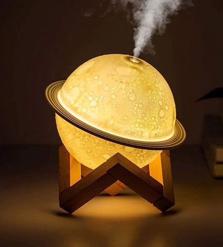 Moon Lamp Humidifier, 2 in 1 Moon Night Light & Humidifiers with USB Recharge, 3 Colors 3D LED Moon Light with Stand, Kids Friend Lover Birthday Gift Bedroom Home Decor 330Ml