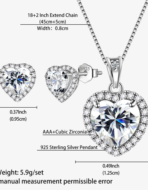 Load image into Gallery viewer, June Birthstone Jewelry Sets Women Alexandrite Heart Jewelry Set Necklace Earrings 925 Sterling Silver Fine Jewelry Birthday Mother&#39;S Day Gifts
