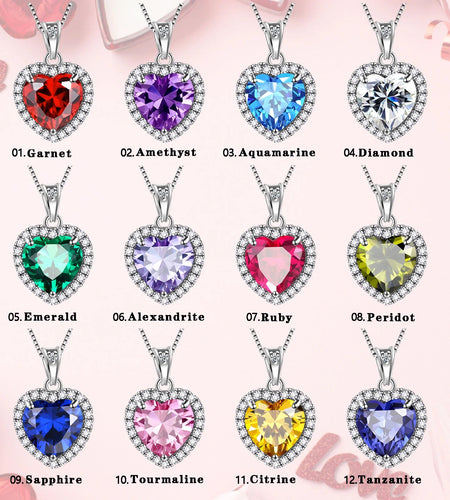 June Birthstone Jewelry Sets Women Alexandrite Heart Jewelry Set Necklace Earrings 925 Sterling Silver Fine Jewelry Birthday Mother'S Day Gifts