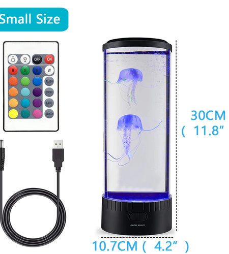 Jellyfish Lamp Color Changing Remote Control Aquarium Tank LED Night Light Birthday Gift USB Charging Relaxing Mood